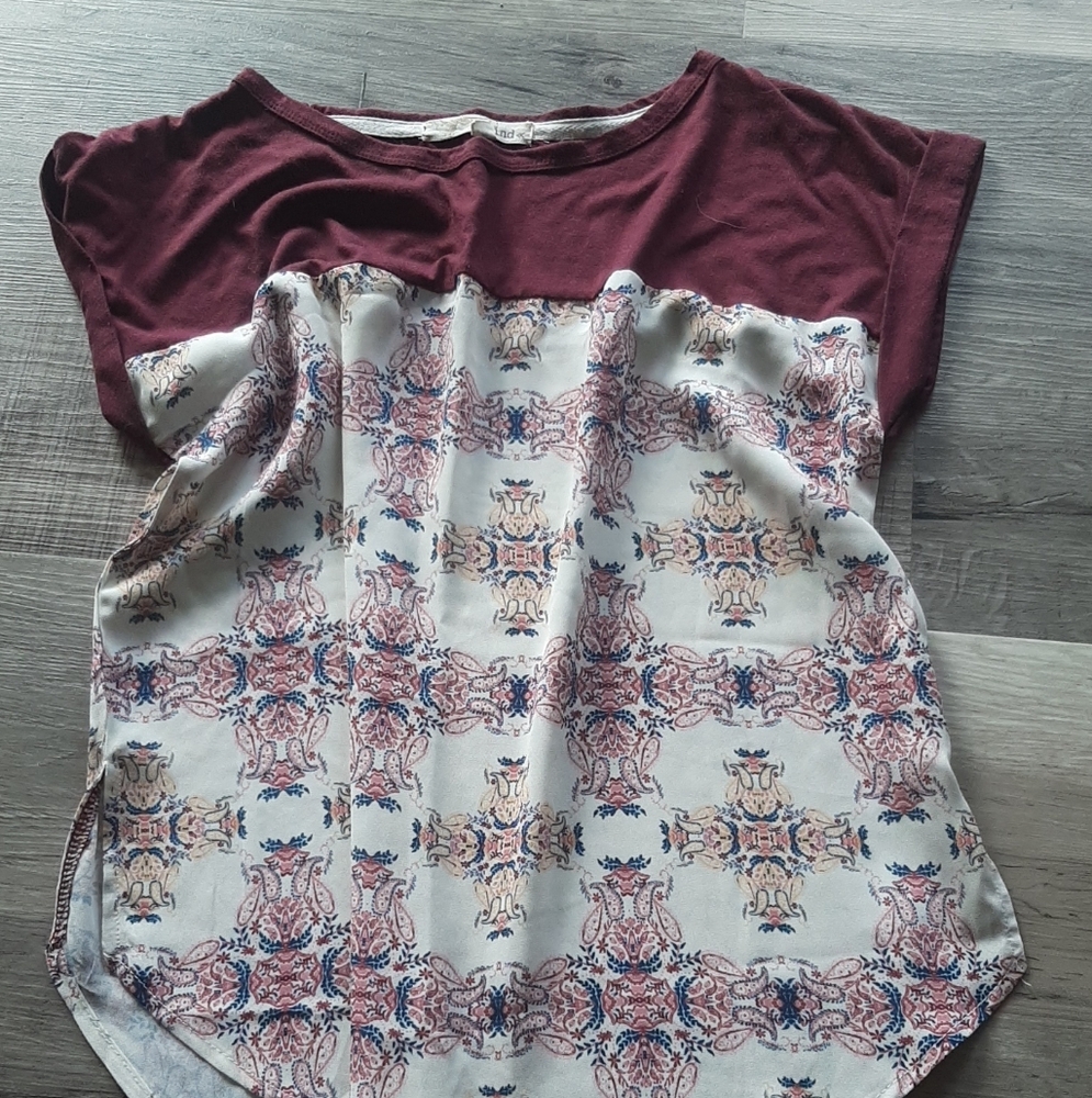 Elegant Maroon and Cream Blouse